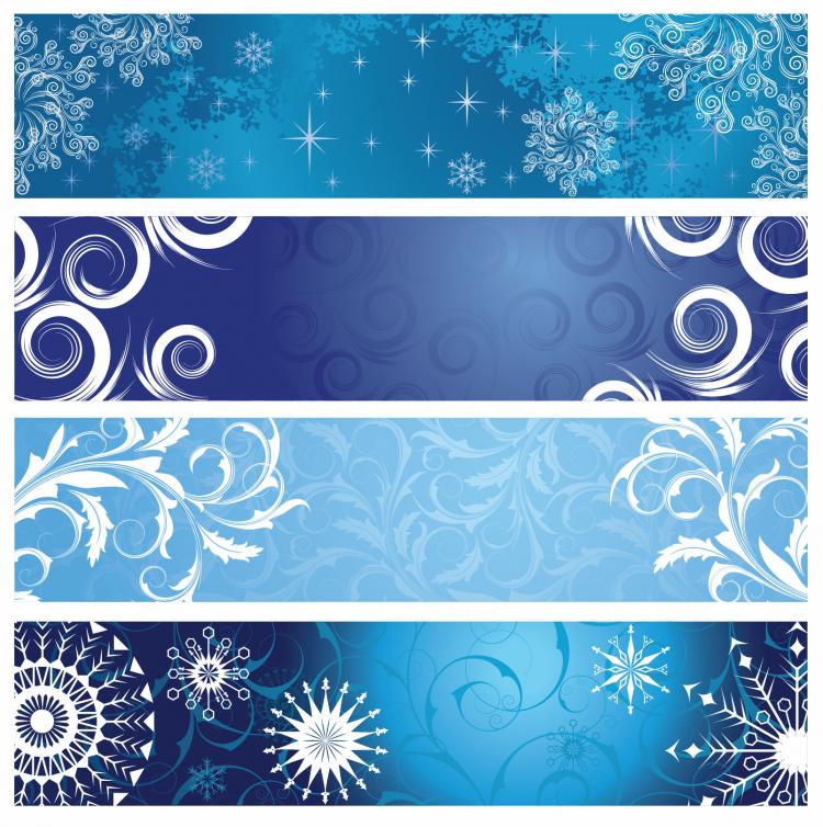 free vector Vector Christmas Banners with Snowflakes
